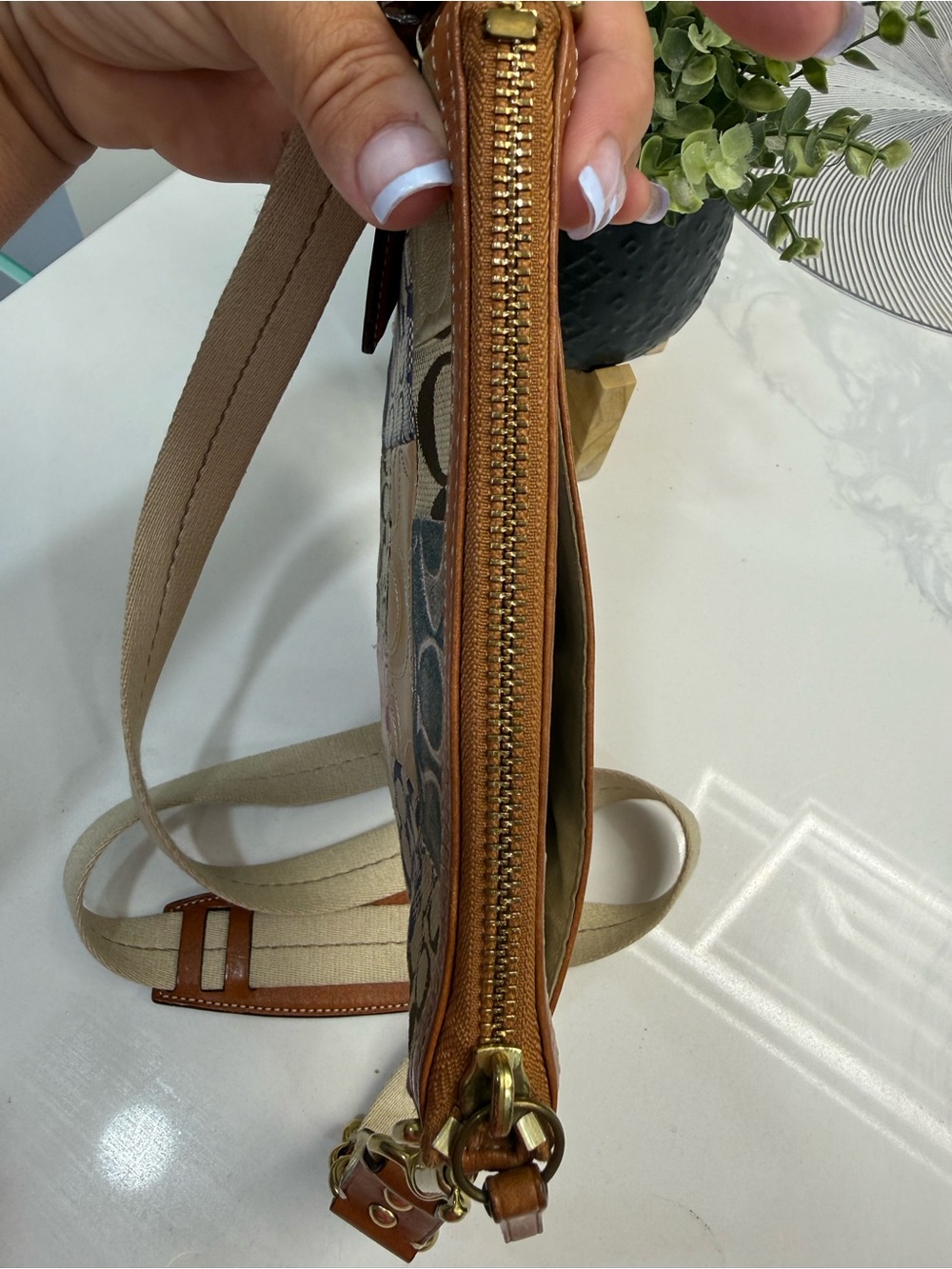 Coach Patchwork Crossbody Bag in Tan, Pink, Purple, Cream - Picture 9 of 10
